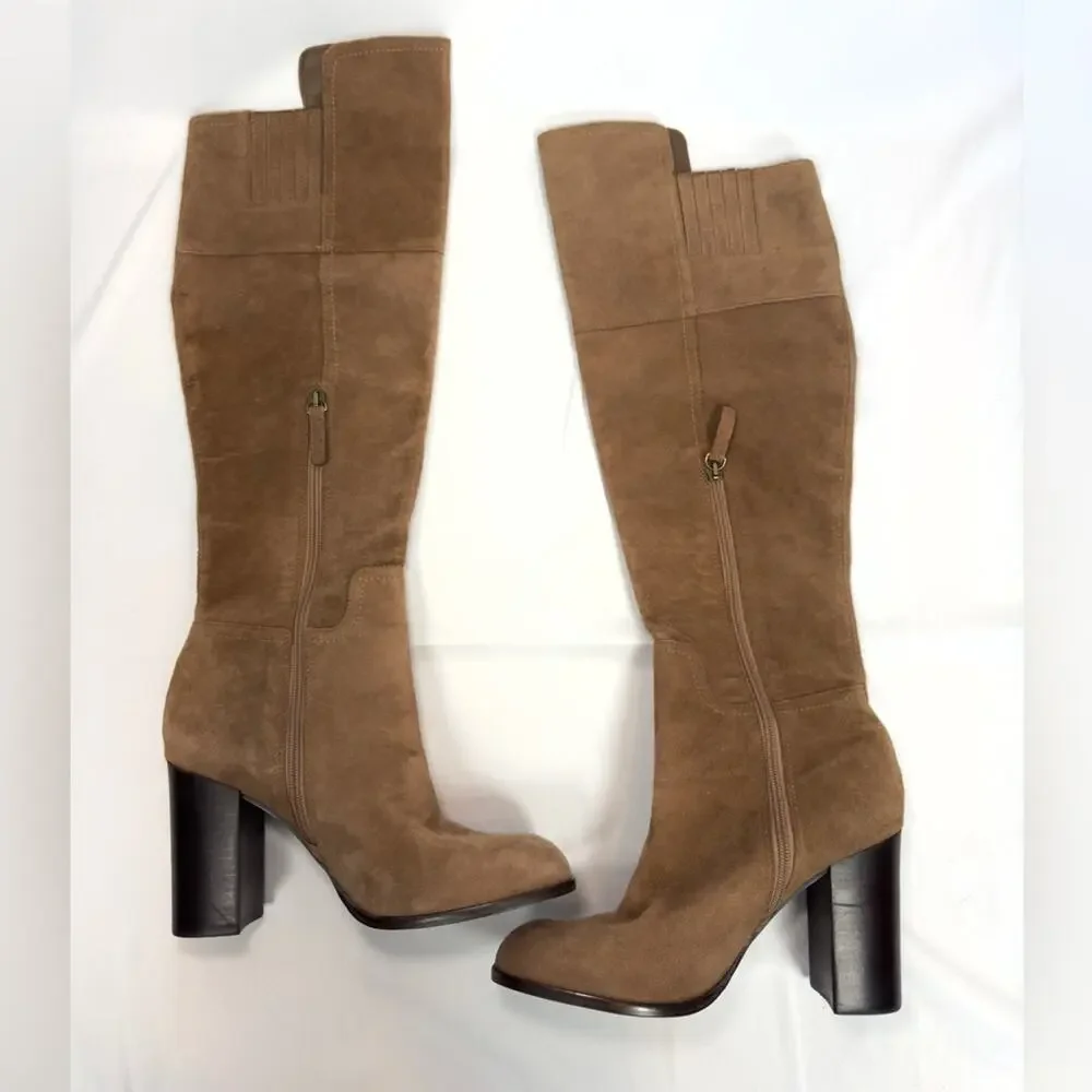 Pour La Victoire OTK Suede Boots Talia Block Heel Knee High Size 8.5